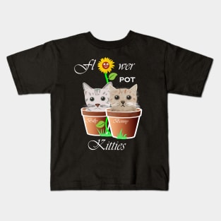 Flower pot kitties Kids T-Shirt